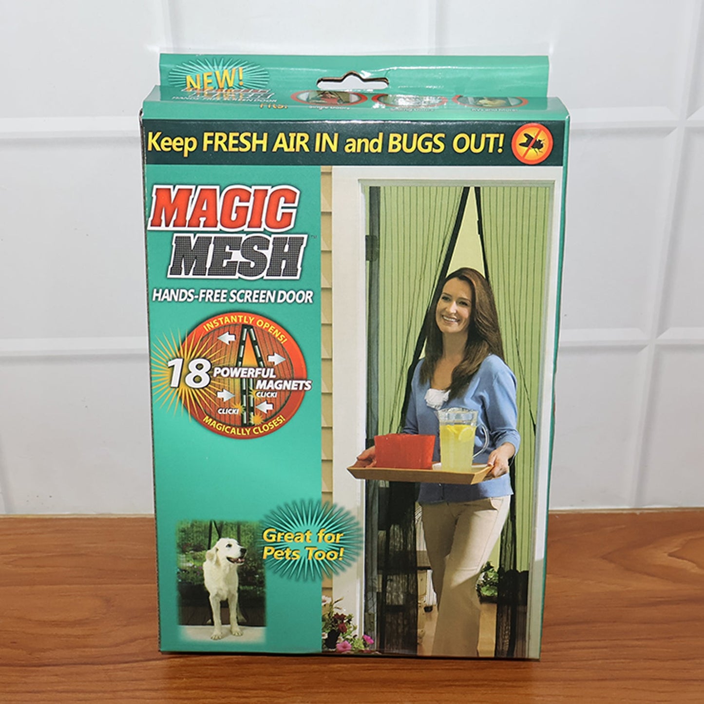 Magic Mesh screen door fitted inside a standard door frame
