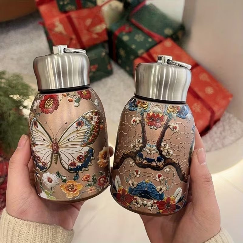 Premium Stainless Steel Printed Water Bottle | Vintage Art Design | Leakproof Travel Bottle
