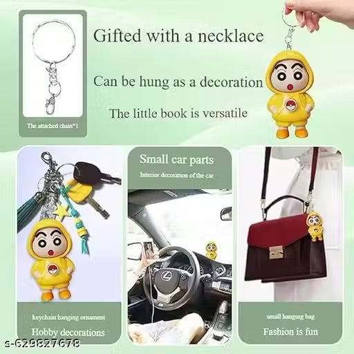 Shinchan Face Changing Keychain Cute Cartoon Key Ring with Three Expressions Anime Gift for Kids & Fans