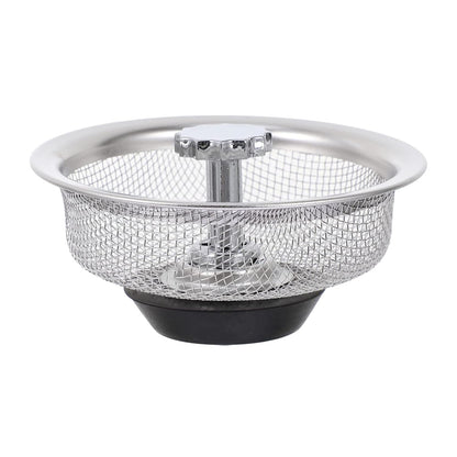Adjustable rubber stopper mechanism of the stainless steel sink strainer.
