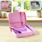 Leak proof lunch box with 3 compartments and included spoon set