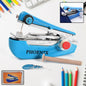 Compact mini sewing machine with a starter kit, ready for use.