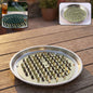 Round metal mosquito coil stand with integrated ash tray base