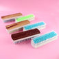 Cloth washing scrub brush set with wooden handles and multi-color bristles