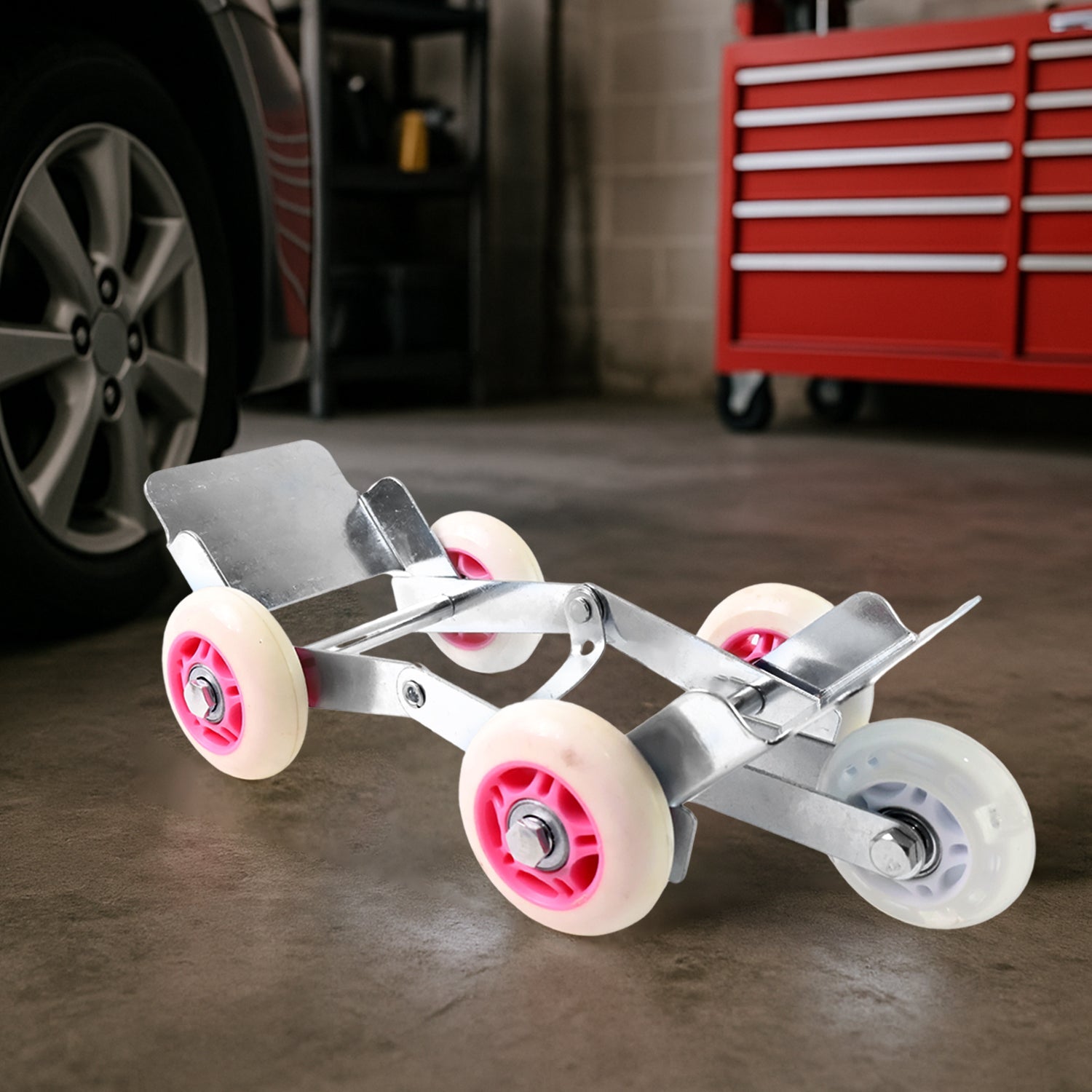PowerXpert Motorcycle Flat Tire Booster providing emergency support for a bike.