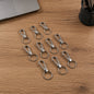 Set of heavy duty metal keychain clips for keys and accessories