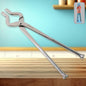 Stainless steel full round kitchen pincer with secure grip on cookware