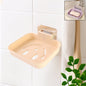 Self adhesive wall mounted soap dish holder installed in bathroom corner