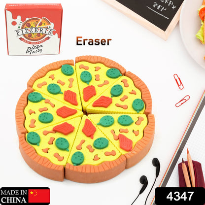 Close-up of a single 3D pizza slice eraser showing intricate details and vibrant colors.
