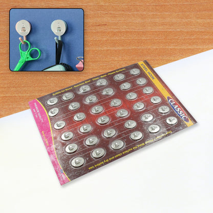 36-piece set of capsule-shaped stainless steel self-adhesive wall hooks.