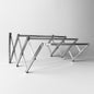 Stainless steel wall-mounted folding clothes drying rack in expanded position