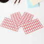 Stack of red border label stickers for versatile home and office organization.