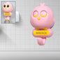 White self-adhesive Cute Bird Wall Hook with blinking eyes on a wall.