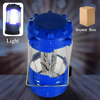 Front view of the efficient 12 LED waterproof camping lantern, ready for use.