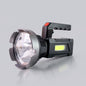 Rechargeable USB LED hand torch featuring front LED beam and COB side light