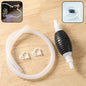 Manual liquid transfer pump set with flexible pipe and hand squeeze bulb