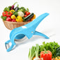 ChefAura 2-in-1 vegetable cutter and fruit peeler with 5 blades on a white background.