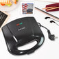 Sandwich maker featuring non-stick plates and indicator lights for easy cooking