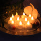 Set of 12 LED floating lotus candles with warm flickering light