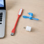 3 in 1 USB laptop accessory combo showing USB LED light, mini fan, and OTG adapter