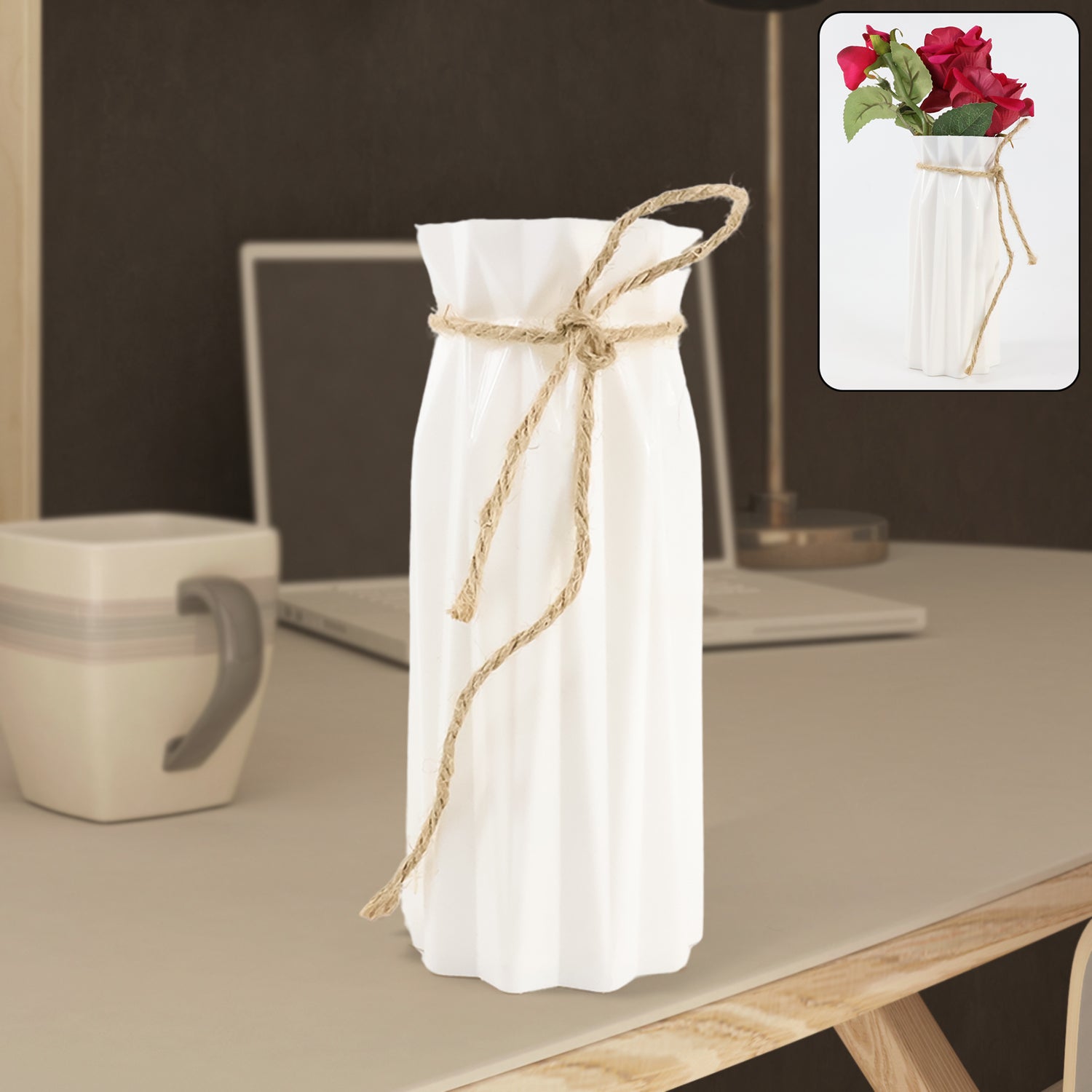 Plastic flower vase with elegant design for home decor