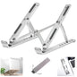 Ergonomic adjustable aluminum laptop stand folded for portability