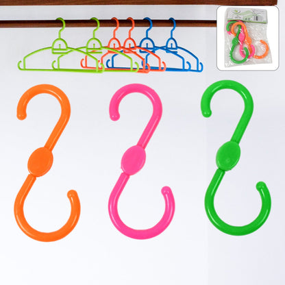 Set of 3 plastic S hooks hanging kitchen and closet items
