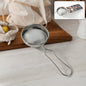 Front view of stainless steel tea strainer with durable fine mesh