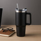 1200ML stainless steel insulated travel mug with ergonomic handle and spill-resistant lid