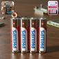 Pack of 4 AA alkaline batteries providing reliable power