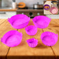 Air fryer silicone pot with handles, reusable 6 piece set for easy cooking