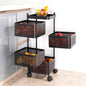 Metal kitchen trolley with 4 storage layers and smooth wheels