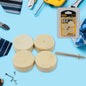 Complete 4-piece wool felt polishing pad set for rotary tools by Wagtail.