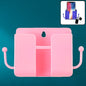 Blue wall mount mobile stand with hook for phone and small items
