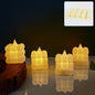 Set of 24 LED flameless cube candles glowing with warm light for elegant home decor