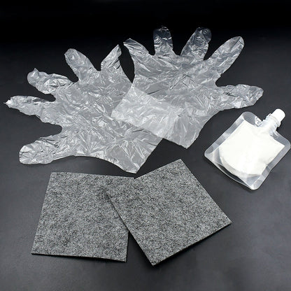 All components of the PowerPulse Car Scratch Remover Kit neatly arranged for display.