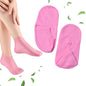 White and pink silicone moisturizing socks set for dry cracked feet