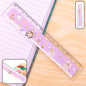 Kids plastic ruler with colorful cartoon design for school use