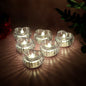 Set of 6 LED crystal tealight flameless candles in elegant holders