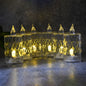 Six-piece LED crystal flameless candle set with elegant glass design