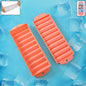 Compact plastic ice stick tray fitting bottle openings