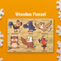 Wooden Bird Puzzle educational board with colourful bird pieces by Inventive Play.