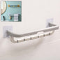 Siplix Wall Mounted Towel Holder with double bars and folding shelf in a modern bathroom.