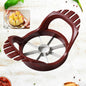 Indo Glow stainless steel apple slicer from a top-down view, showcasing its sharp blades.