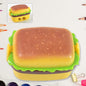 Burger shape double hole sharpener with eraser top view showing colorful design