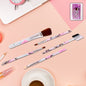 5-piece floral makeup brush set for face, eyes, and lips