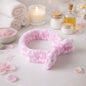 Soft plush spa headband with stretchable elastic band