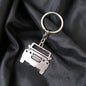 Metal Jeep shape keychain with polished stainless steel finish