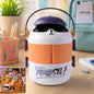 Cartoon double layer kids lunch box with handle