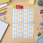 Sheet of colorful heart shape decorative stickers